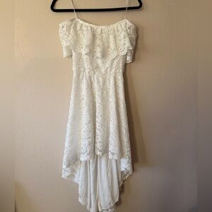 Windsor White Lace High Low Dress